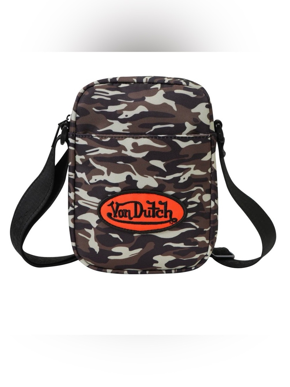 NWT Von Dutch Camo Shoulder Bag with Orange Logo